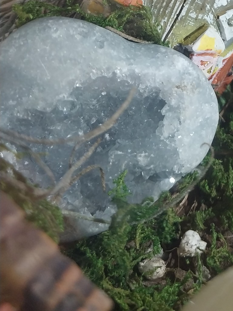 Druzy Blue Celestite Heart